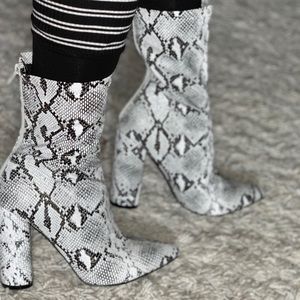 Snake print boots